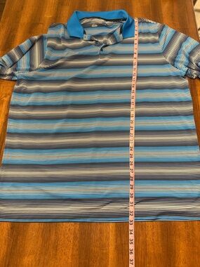 Nike Blue and White Striped Golf Polo size XXL